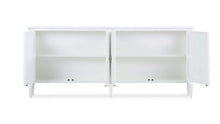 Load image into Gallery viewer, Designed with a clean, elongated silhouette, the Bramble Chelsea Long Narrow Sideboard offers substantial storage in a refined, space-conscious profile. At just 10 inches deep, it’s ideal for hallways, dining spaces, or behind a sofa—delivering function without visual weight. Good Bones Furniture