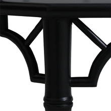 Load image into Gallery viewer, The Bramble Grosvenor Thrupence Coffee Table brings sculptural form and classic British-inspired detailing into a bold statement piece designed for sophisticated living spaces. Crafted from solid mahogany, the octagonal silhouette is framed by an architectural bamboo-inspired gallery rail that gives the table its distinctive presence and refined character. Good Bones Furniture