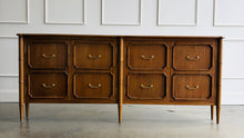 Load image into Gallery viewer, Designed with a clean, elongated silhouette, the Bramble Chelsea Long Narrow Sideboard offers substantial storage in a refined, space-conscious profile. At just 10 inches deep, it’s ideal for hallways, dining spaces, or behind a sofa—delivering function without visual weight. Good Bones Furniture