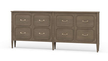 Load image into Gallery viewer, Designed with a clean, elongated silhouette, the Bramble Chelsea Long Narrow Sideboard offers substantial storage in a refined, space-conscious profile. At just 10 inches deep, it’s ideal for hallways, dining spaces, or behind a sofa—delivering function without visual weight. Good Bones Furniture
