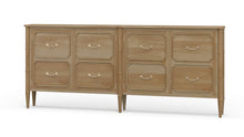Load image into Gallery viewer, Designed with a clean, elongated silhouette, the Bramble Chelsea Long Narrow Sideboard offers substantial storage in a refined, space-conscious profile. At just 10 inches deep, it’s ideal for hallways, dining spaces, or behind a sofa—delivering function without visual weight. Good Bones Furniture