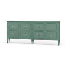 Load image into Gallery viewer, Designed with a clean, elongated silhouette, the Bramble Chelsea Long Narrow Sideboard offers substantial storage in a refined, space-conscious profile. At just 10 inches deep, it’s ideal for hallways, dining spaces, or behind a sofa—delivering function without visual weight. Good Bones Furniture
