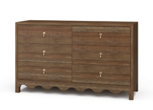 Load image into Gallery viewer, Clean-lined but full of character, the Bramble Chloe Dresser is a modern heirloom in the making. Its distinctive scalloped apron brings a playful architectural detail to this classic silhouette, while the six soft, self close drawers offer generous storage. Good Bones Furniture