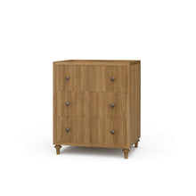 Load image into Gallery viewer, Crafted from solid mahogany, the Kraton Single Vanity combines timeless craftsmanship with clean, architectural styling. The fluted drawer fronts add rich texture and visual interest, while the warm wood finish highlights the natural beauty of the grain. Good Bones Furniture