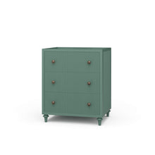 Load image into Gallery viewer, Crafted from solid mahogany, the Kraton Single Vanity combines timeless craftsmanship with clean, architectural styling. The fluted drawer fronts add rich texture and visual interest, while the warm wood finish highlights the natural beauty of the grain. Good Bones Furniture