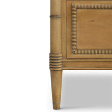 Load image into Gallery viewer, The Bramble Martinique 6 Drawer Dresser blends timeless craftsmanship with relaxed island-inspired styling. Constructed from solid mahogany, this beautifully detailed dresser features carved rope molding around each drawer front, bamboo-inspired corner posts, tapered legs, and elegant brushed metal hardware. Good Bones Furniture
