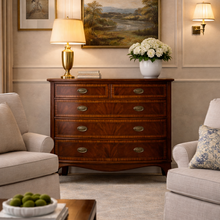 Load image into Gallery viewer, Bow Front English Mahogany Chest