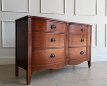 Load image into Gallery viewer, With its gently bowed front, clean lines, and understated traditional detailing, this vintage Dixie dresser offers a timeless silhouette that works beautifully in both classic and updated interiors. Six spacious drawers provide practical everyday storage, while the balanced proportions give the piece a tailored, versatile presence. Offered lacquered in your color of choice. Good Bones Furniture