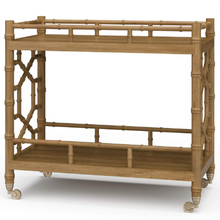 Load image into Gallery viewer, Grosvenor Drinks Trolley is a classic entertaining piece defined by its Chippendale-inspired faux bamboo design and elegant proportions, Antique Feench Oak.