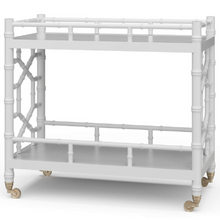 Load image into Gallery viewer, Grosvenor Drinks Trolley is a classic entertaining piece defined by its Chippendale-inspired faux bamboo design and elegant proportions, White.