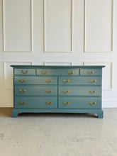 Load image into Gallery viewer, Traditional Vintage 9 drawer Dresser in Inchyra Blue