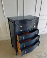 Load image into Gallery viewer, French Provincial 5 Drawer Chest in Custom Naval