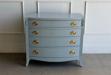Load image into Gallery viewer, Vintage Bowfront Mahogany Chest in Boothbay Gray