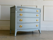 Load image into Gallery viewer, Vintage Bowfront Mahogany Chest in Boothbay Gray