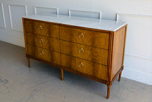 Load image into Gallery viewer, The Lipton Six Drawer Dresser blends neoclassical restraint with the warmth and refinement of early-20th-century European cabinetry. Its silhouette is grounded and architectural, yet softened by subtle curves, tapered legs, and a finely scaled apron—details that keep the piece feeling elegant rather than formal. Good Bones Furniture