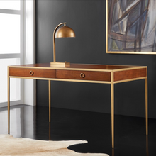 Load image into Gallery viewer, The Modern History Carlton Writing Desk seamlessly blends timeless craftsmanship with contemporary elegance, making it a standout addition to any workspace.