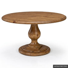 Load image into Gallery viewer, The 60 inch Phillips Scott Lafayette Dining Table offers generous seating for six with added elbow room and ample space for serving pieces. Crafted from hardwood solids and veneers, the tabletop features a layered molded edge supported by a sculptural turned pedestal and substantial tiered base. Good Bones Furniture