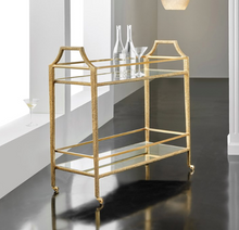 Load image into Gallery viewer, Shagreen Brass Bar Cart