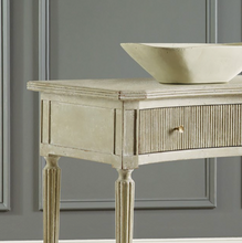 Load image into Gallery viewer, Ribbed Bedside Table With Shelf-Antique Grey