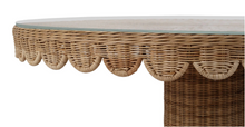 Load image into Gallery viewer, Scalloped Round Rattan Dining Table