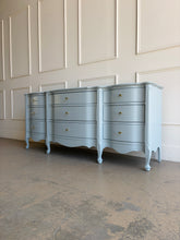 Load image into Gallery viewer, Vintage French 9 Drawer Dresser in Parma Gray