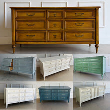Load image into Gallery viewer, This vintage seven drawer dresser by White Furniture Co. showcases the exceptional craftsmanship and timeless proportions that made the North Carolina manufacturer one of America's most respected furniture makers. Professionally refinished in the lacquer color of your choice, this piece can be customized to complement everything from traditional interiors to today's transitional and modern homes. Good Bones Furniture
