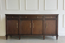 Load image into Gallery viewer, Avalaire Sideboard in Sorrel Mahogany by Good Bones Furniture, featuring solid mahogany construction, paneled doors, two upper drawers, and refined proportions