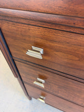 Load image into Gallery viewer, Close-up detail of the refined metal hardware on the Theodore Alexander Dorchester Dresser, showcasing Art Origins–inspired design and premium craftsmanship at Good Bones Furniture in Raleigh, NC.