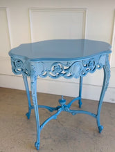 Load image into Gallery viewer, Antique Spider Leg Side Table in Leisure Blue
