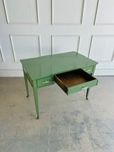 Load image into Gallery viewer, Vintage Writing Desk in Custom Green
