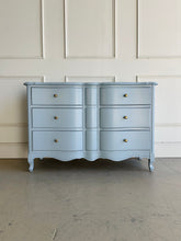 Load image into Gallery viewer, French Provincial 6 Drawer Dresser in Custom Blue
