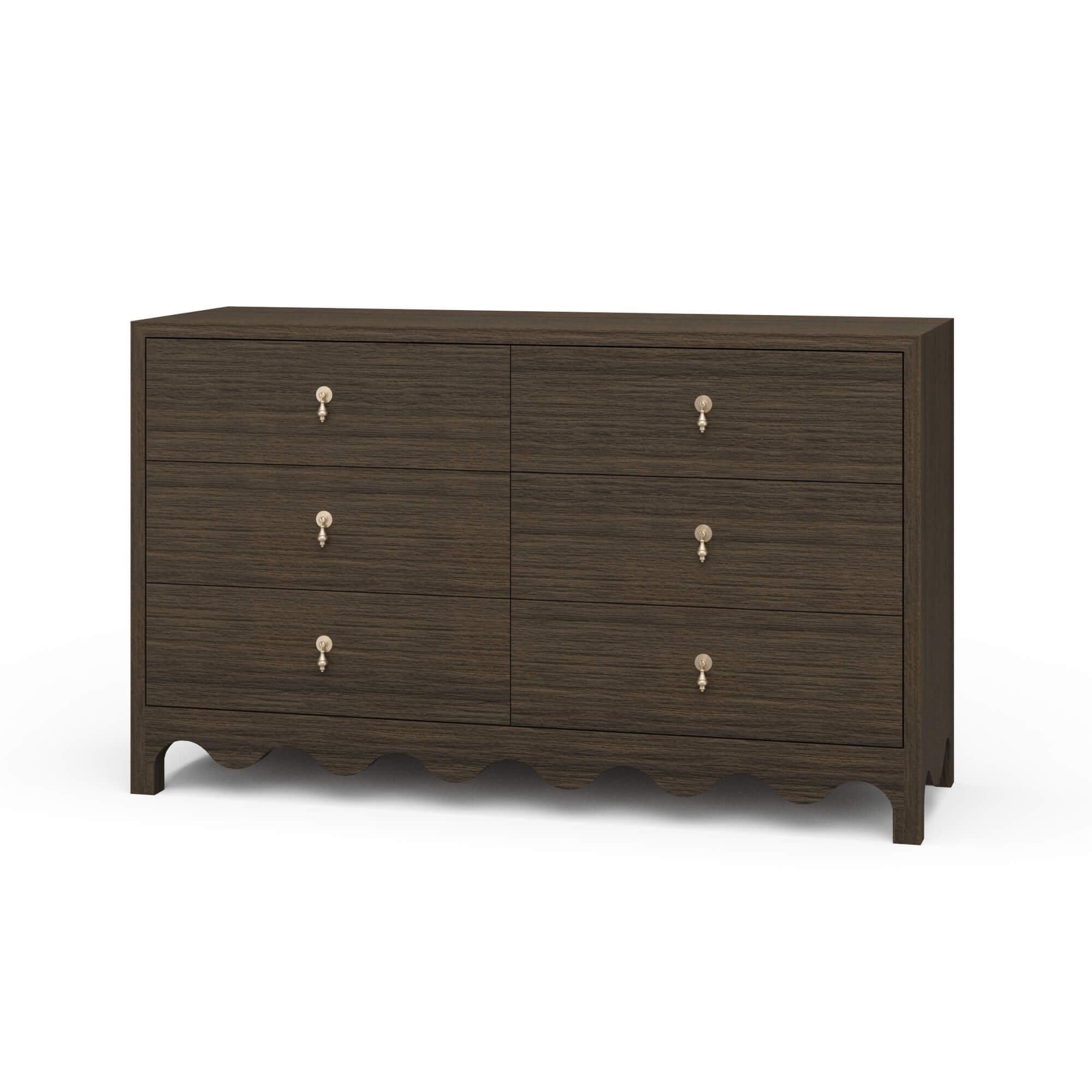 brown scalloped dresser Chloe 6 Drawer Dresser