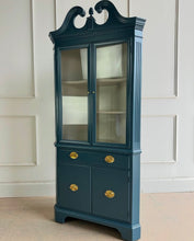Load image into Gallery viewer, Vintage Corner Cabinet in Hague Blue

