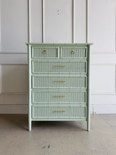 Load image into Gallery viewer, Dixie Furniture Vintage Wicker/Bamboo Chest in Prescott Green
