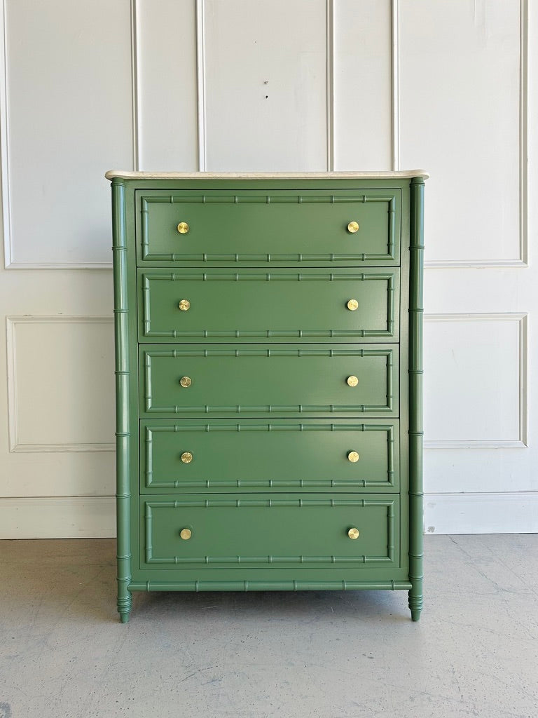 Faux Bamboo Marble Top Chest by Arhaus