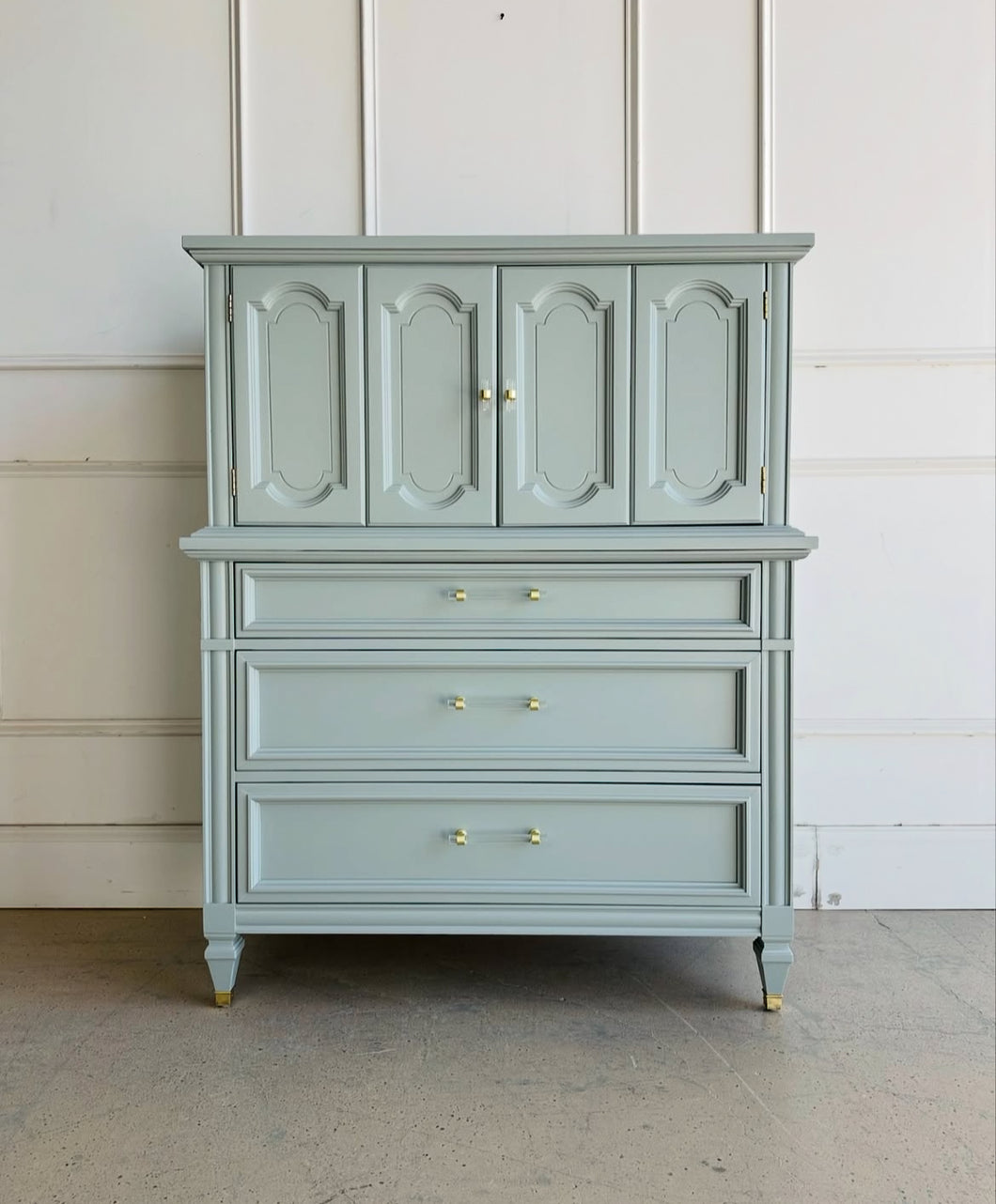 Mid Century Armoire by Dixie Furniture in Unusual Gray