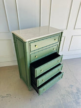 Load image into Gallery viewer, Faux Bamboo Marble Top Chest by Arhaus
