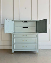 Load image into Gallery viewer, Mid Century Armoire by Dixie Furniture in Unusual Gray
