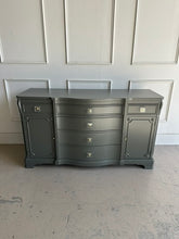 Load image into Gallery viewer, Vintage Greek Key Sideboard Server in Ashwood Moss
