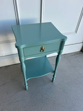 Load image into Gallery viewer, Vintage Side Table in Green Smoke mix
