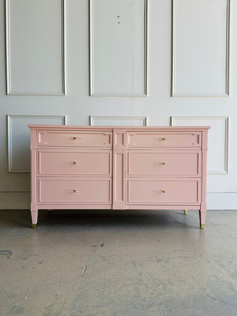 Drexel 6 Drawer Dresser in Custom Pink