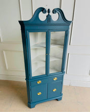 Load image into Gallery viewer, Vintage Corner Cabinet in Hague Blue
