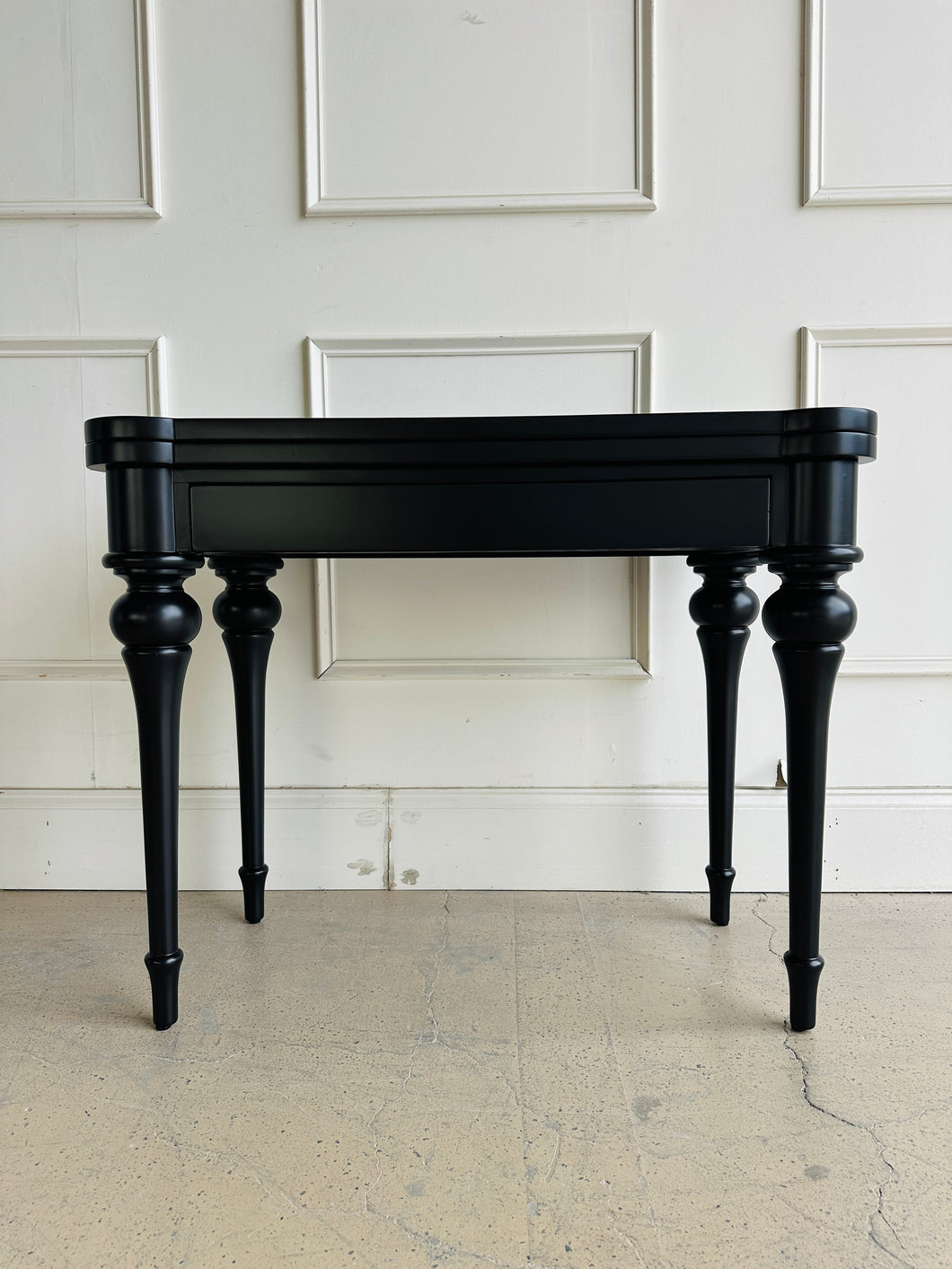Folding Top Game Table in Satin Black