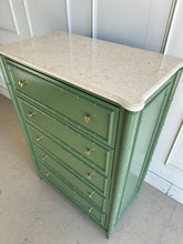 Load image into Gallery viewer, Faux Bamboo Marble Top Chest by Arhaus
