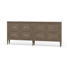 Load image into Gallery viewer, Designed with a clean, elongated silhouette, the Bramble Chelsea Long Narrow Sideboard offers substantial storage in a refined, space-conscious profile. At just 10 inches deep, it’s ideal for hallways, dining spaces, or behind a sofa—delivering function without visual weight. Good Bones Furniture
