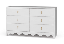 Load image into Gallery viewer, Clean-lined but full of character, the Bramble Chloe Dresser is a modern heirloom in the making. Its distinctive scalloped apron brings a playful architectural detail to this classic silhouette, while the six soft, self close drawers offer generous storage. Good Bones Furniture
