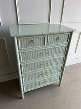 Load image into Gallery viewer, Dixie Furniture Vintage Wicker/Bamboo Chest in Prescott Green
