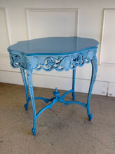 Load image into Gallery viewer, Antique Spider Leg Side Table in Leisure Blue
