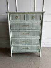 Load image into Gallery viewer, Dixie Furniture Vintage Wicker/Bamboo Chest in Prescott Green
