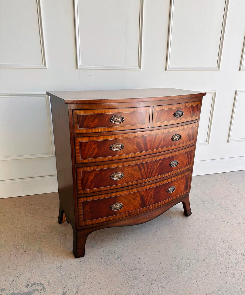 Bow Front English Mahogany Chest